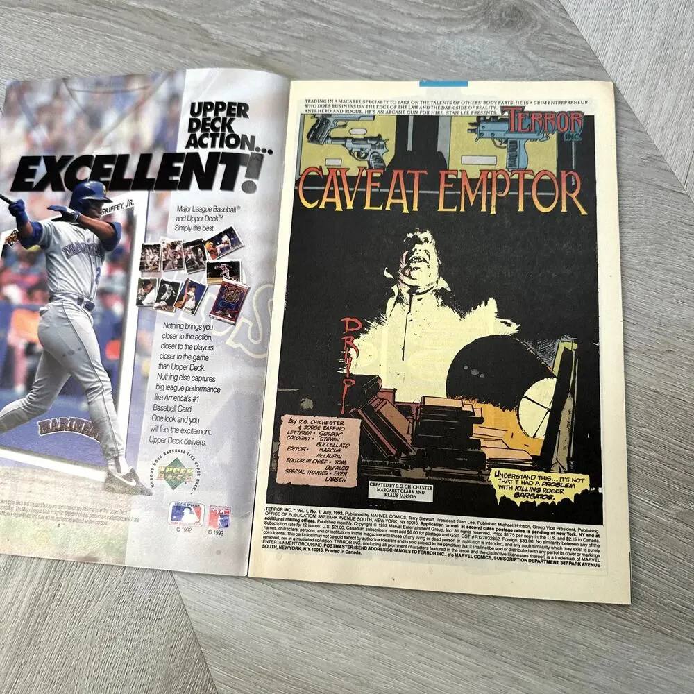 Terror Inc. #1 Marvel Comics 1992 Killer 1st Issue